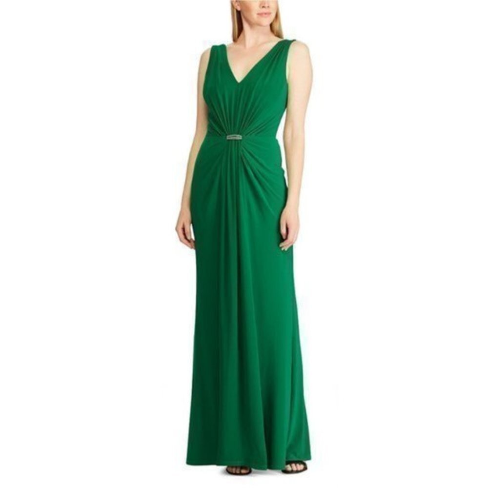 Ralph Lauren Sleeveless Rhinestone Gown Size 0 - Picture 7 of 9